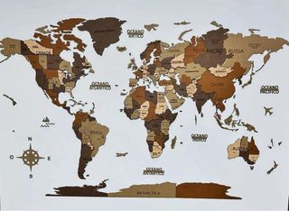 Mapa Mundo 3D Madeira