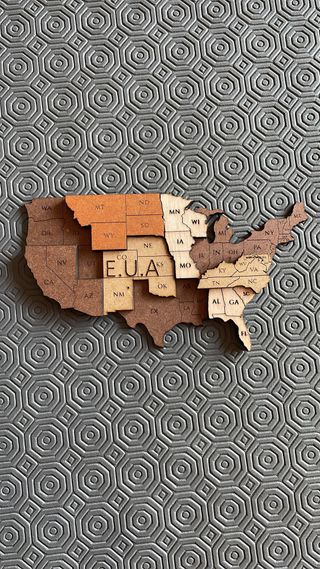 Mapa Mundo 3D Madeira