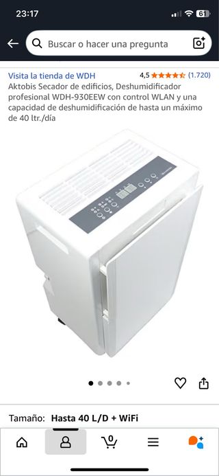 Deshumidificador WDH 40L/D WiFi