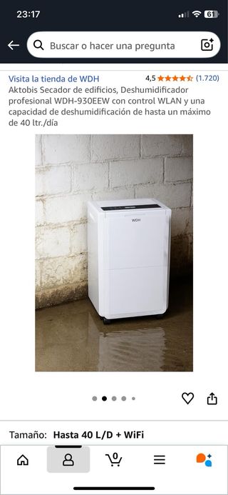 Deshumidificador WDH 40L/D WiFi