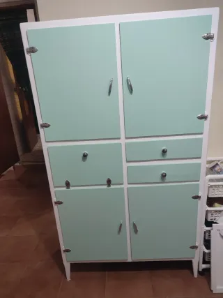 Alacena cocina antigua ,verde y blanca