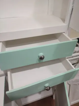 Alacena cocina antigua ,verde y blanca