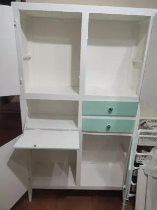 Alacena cocina antigua ,verde y blanca