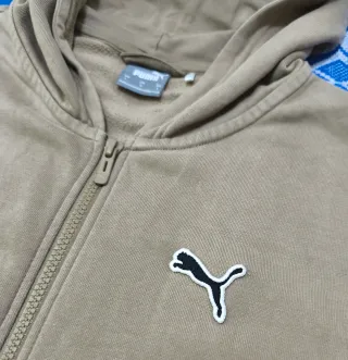 Felpa AUTENTICA Puma Unisex Beige L NUOVA con logo