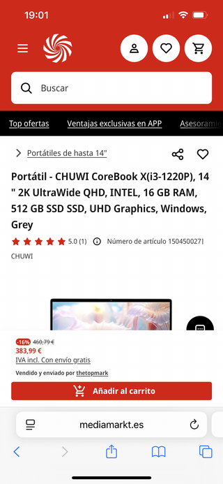 Ordenador portátil como nuevo