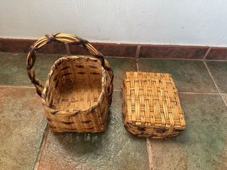 2 Cestas mimbre artesanía canaria