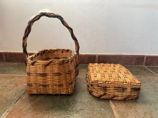 2 Cestas mimbre artesanía canaria
