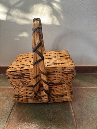 2 Cestas mimbre artesanía canaria