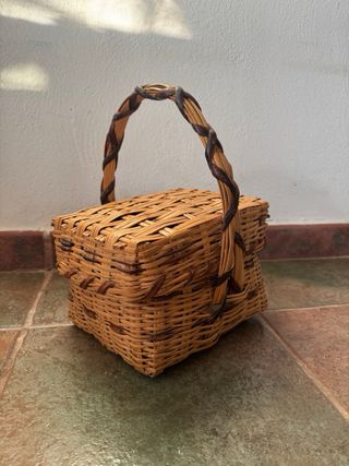 2 Cestas mimbre artesanía canaria