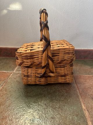 2 Cestas mimbre artesanía canaria