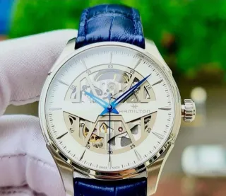 Reloj Hamilton Esqueleto Azul Blanco