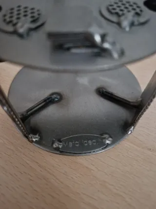 Scultura DJ porta penne artigianale metallo