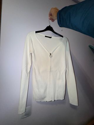 Jersey blanco con cremallera IN VOGUE PARIS