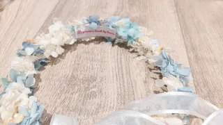 Corona flores  tocado comunión