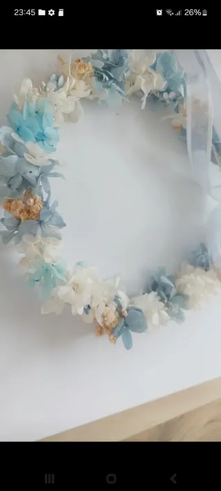 Corona flores  tocado comunión