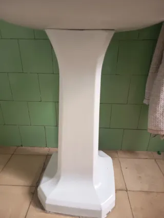 Lavabo retro blanco pedestal