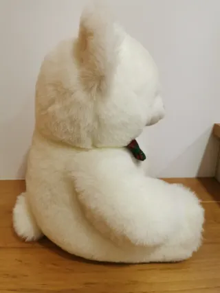Peluche Oso Blanco con Pajarita Tartán