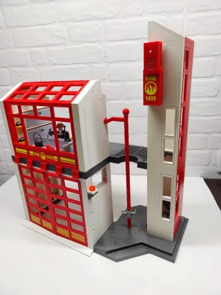 Playmobil Parque Bomberos Estación con Alarma