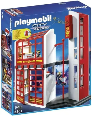 Playmobil Parque Bomberos Estación con Alarma
