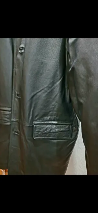 Chaquetón de piel negro hombre Talla G