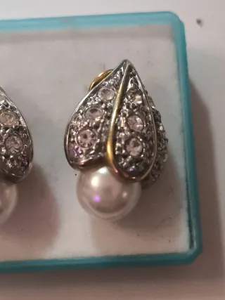 Pendientes Vintage Perla y Circonitas