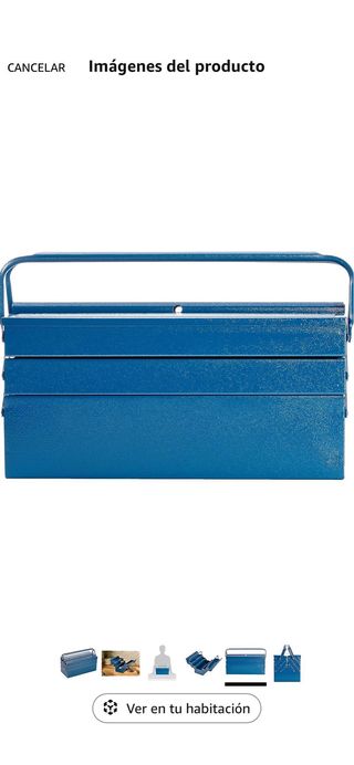Caja de herramientas azul metálica