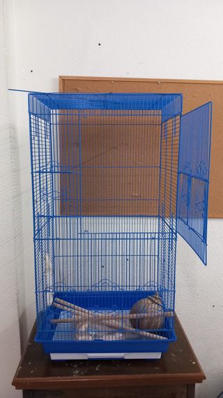 Jaula para pájaros azul