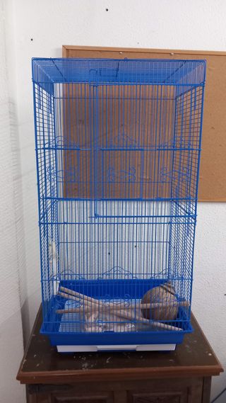 Jaula para pájaros azul