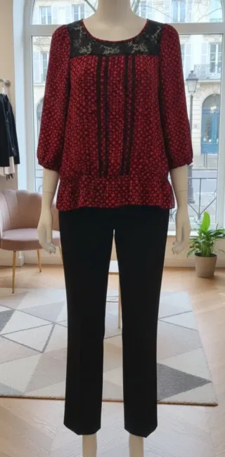 Set Fornarina Blusa & Pantalone Nero Rosso
