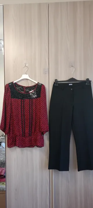 Set Fornarina Blusa & Pantalone Nero Rosso