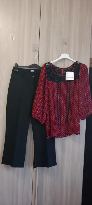 Set Fornarina Blusa & Pantalone Nero Rosso