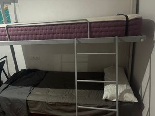 Litera Plegable Metal Gris/Blanca