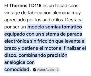 Giradischi Thorens TD 115 completamente revisionato
