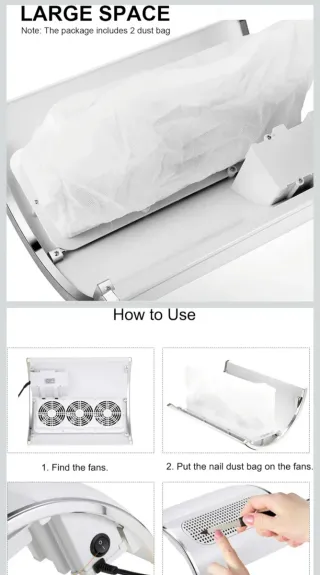 Aspirador de uñas blanco, casi nuevo