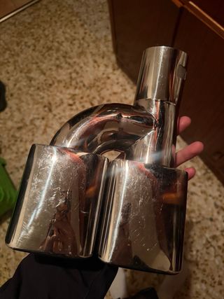 Tubo de escape doble cromado