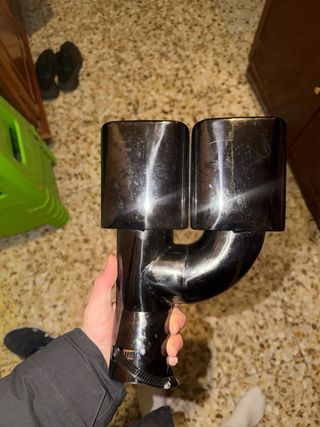 Tubo de escape doble cromado