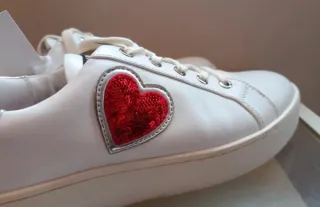 Zapatillas Moschino Corazón Lentejuelas Plata