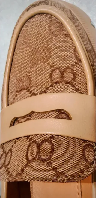 Mocasines plataforma monograma beige/marrón 40