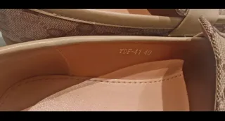 Mocasines plataforma monograma beige/marrón 40