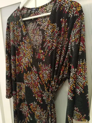 Vestido kimono largo estampado