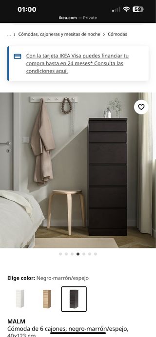 Cómoda IKEA MALM 6 cajones alta