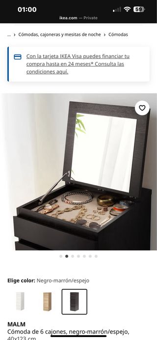 Cómoda IKEA MALM 6 cajones alta