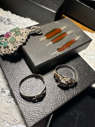 Colgante plata ley con esmeraldas y rubi