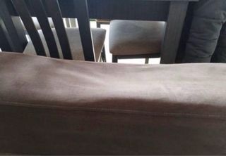 Sofá chaise longue 3 plazas tela marrón