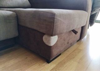 Sofá chaise longue 3 plazas tela marrón