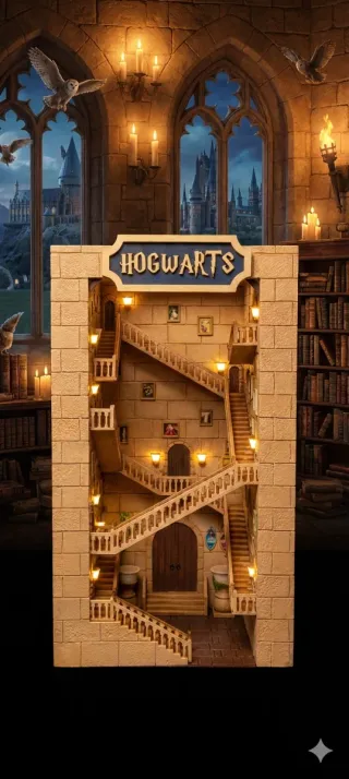 Angolo Libri (Book Nook) Harry Potter con LED