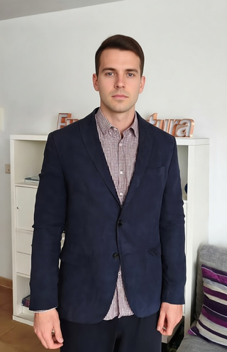 Chaqueta americana azul hombre