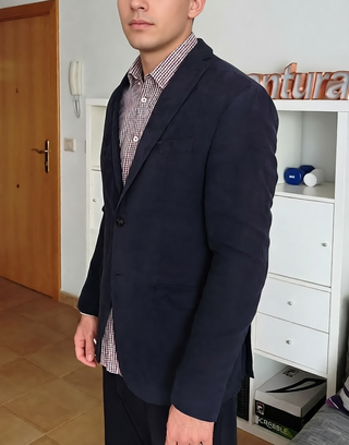 Chaqueta americana azul hombre