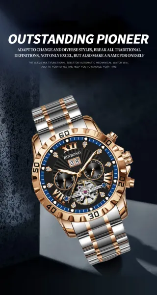 Reloj BINBOND Hombre Oro y Plata