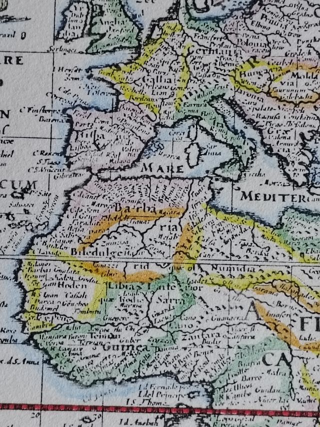 Grabado antiguo Mapa Nova Totius Terrarum Orbis